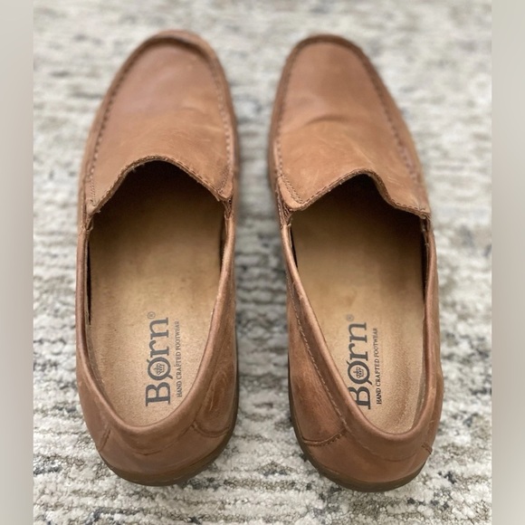 BORN Brompton Brown Leather Loafers Mens Size 11 - Picture 4 of 7